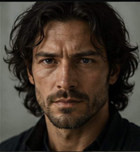 Darian — a stern warrior with dark wavy hair