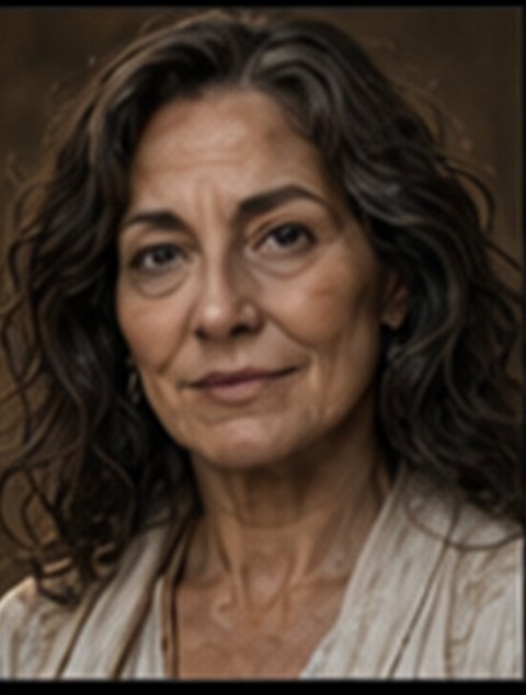 Lynn — a wise woman in her fifties with silver-streaked hair